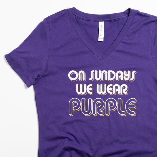 On Sundays We Wear Purple- Women's V-Neck