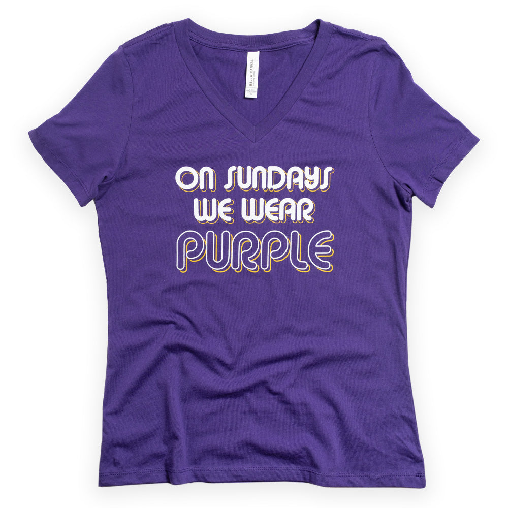 On Sundays We Wear Purple- Women's V-Neck