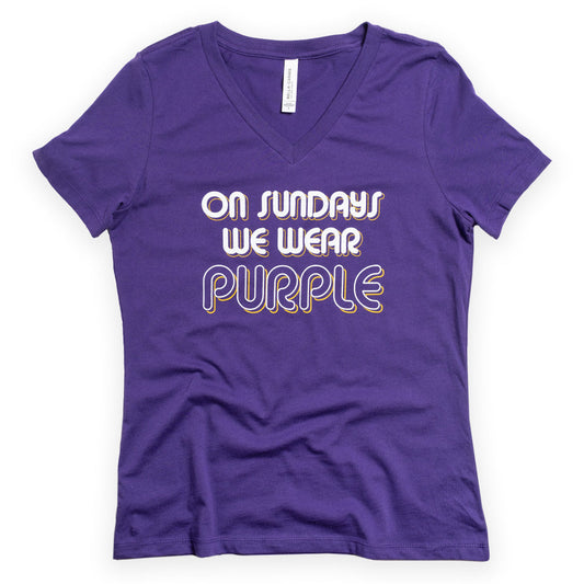 On Sundays We Wear Purple- Women's V-Neck