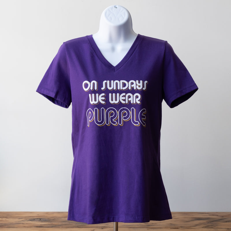 On Sundays We Wear Purple- Women's V-Neck