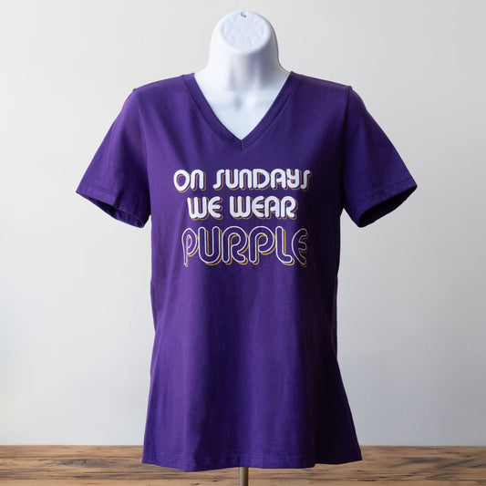 On Sundays We Wear Purple- Women's V-Neck
