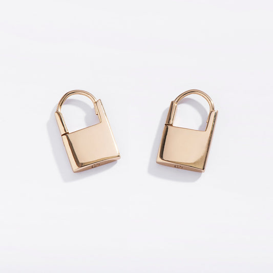 Padlock Huggie Hoops