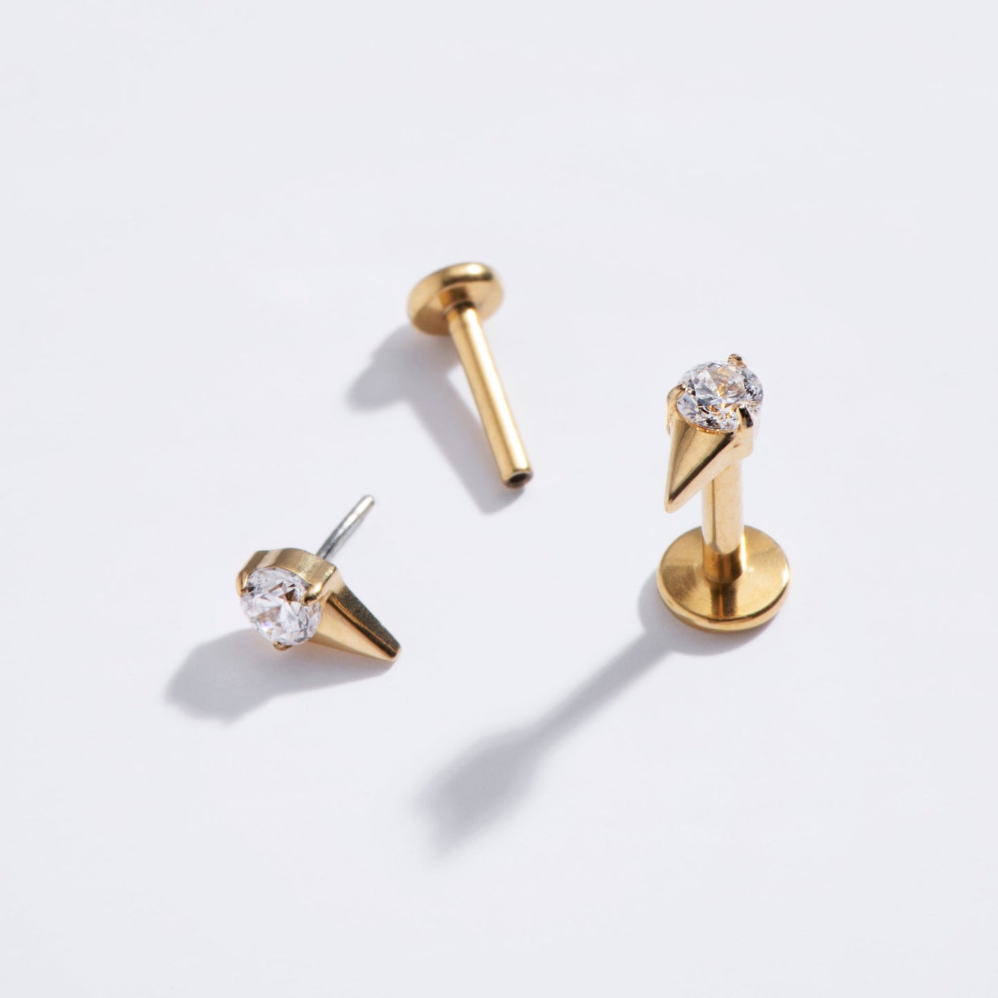Spike CZ Flat Back Studs