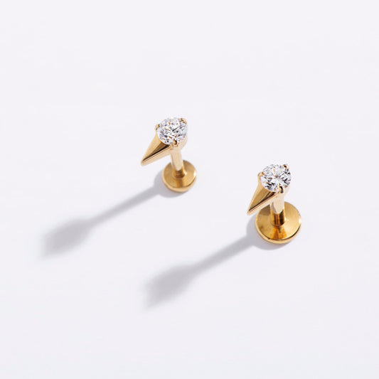 Spike CZ Flat Back Studs