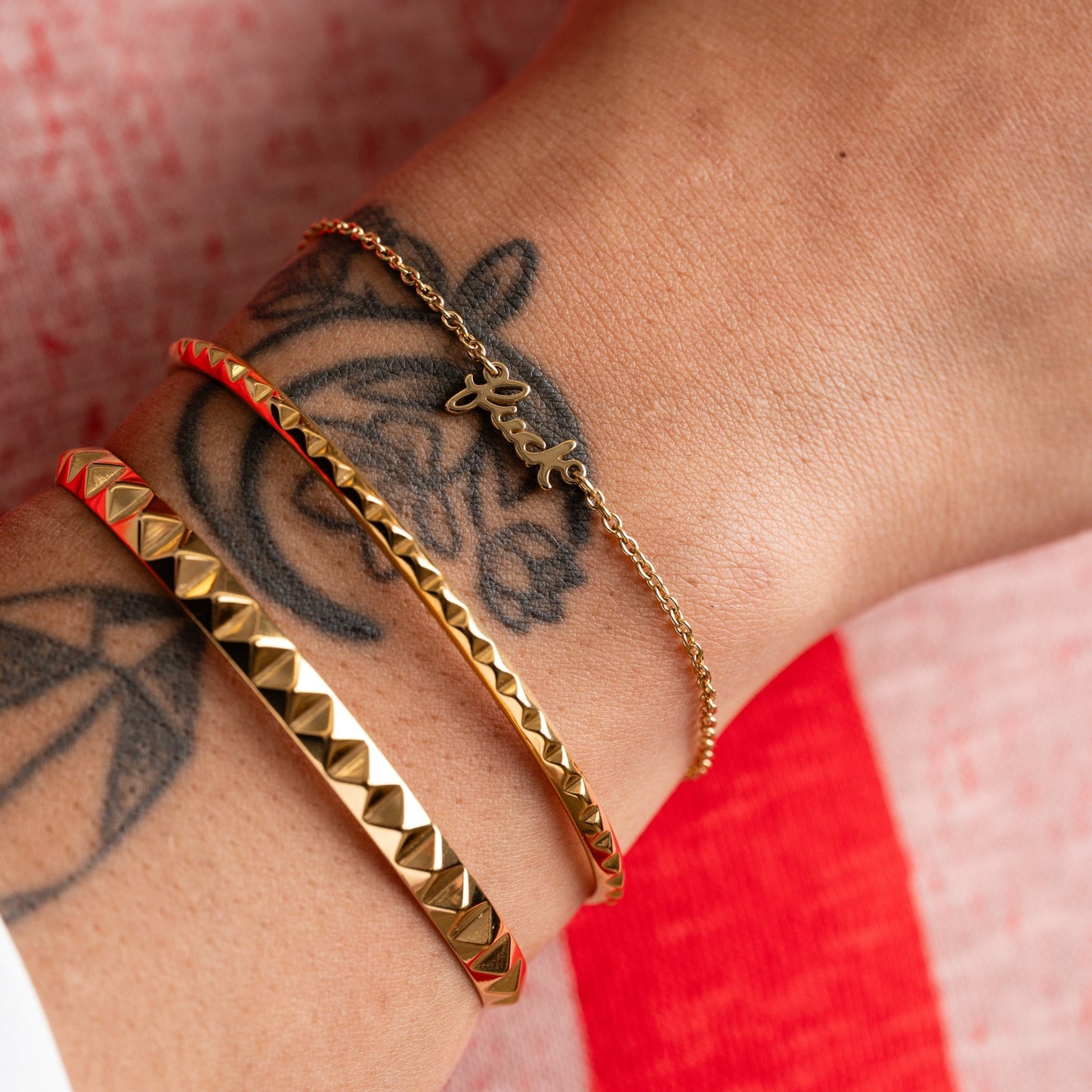 Pyramid Spike Cuff Bracelet