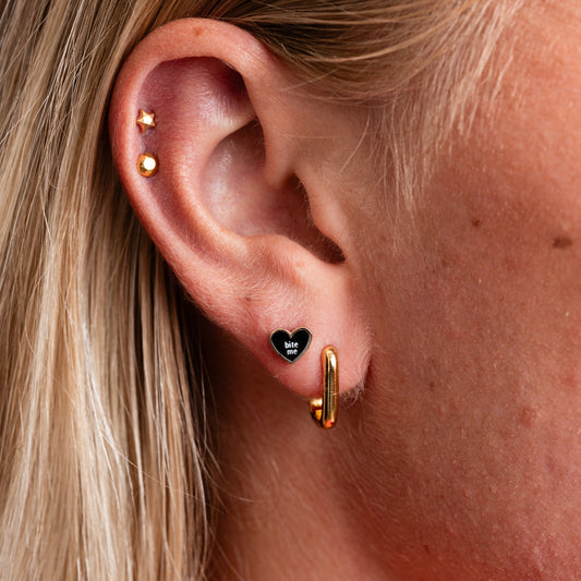U-Shaped Huggie Hoops