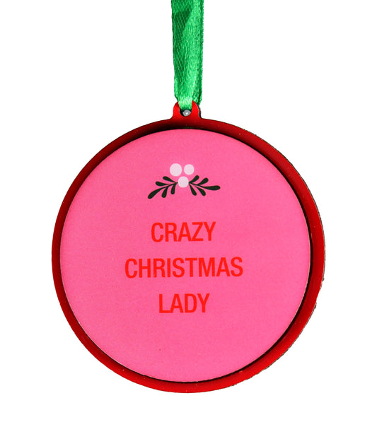 Crazy Christmas Lady Christmas Ornament | About Face Designs