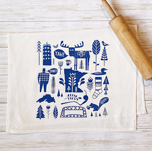 Yah! Sure! Minnesota Tea Towel and Swedish Dishcloth combo