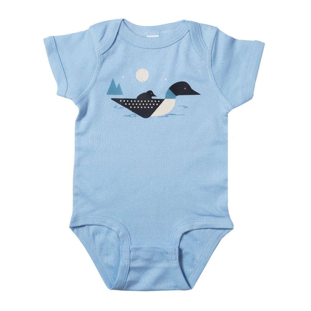 Baby Loon Calls Onesie - Light Blue