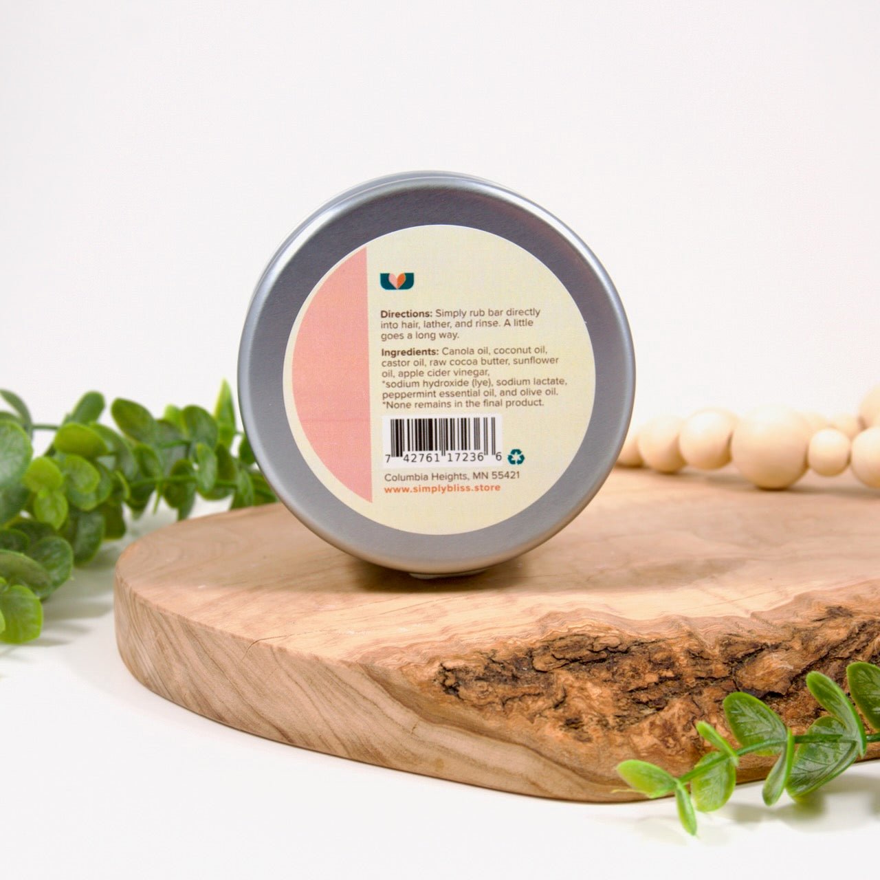 Cocoa & Fresh Mint Shampoo/Conditioner Bar