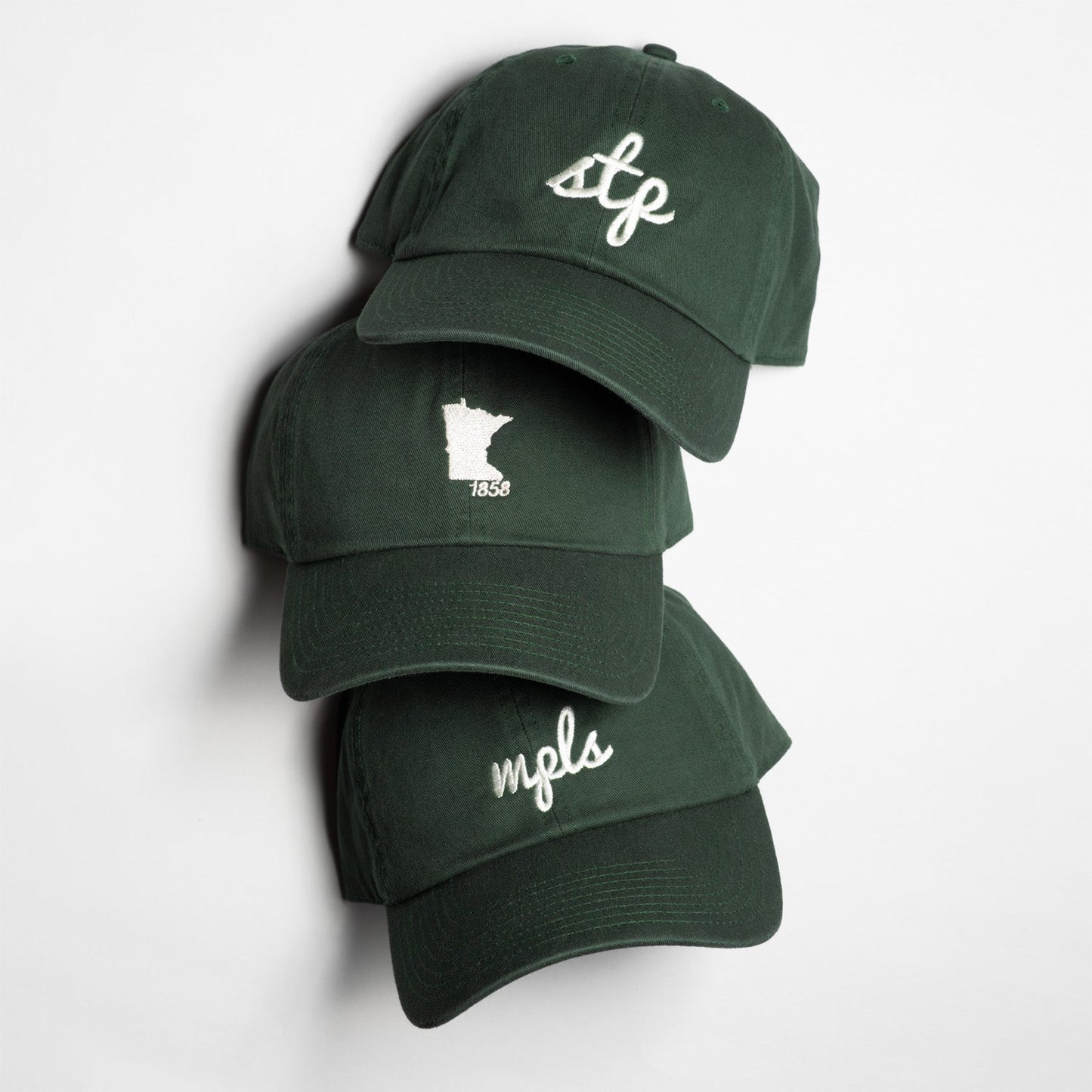 MPLS (Minneapolis) Script Hat- Dark Green