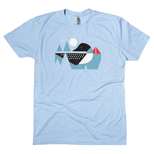 Loon Calls Shirt - Heather Columbia Blue