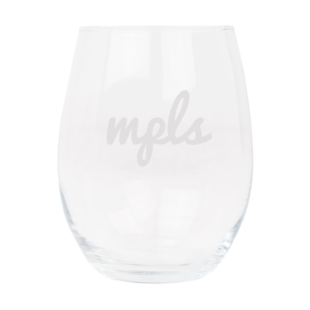 MPLS Script Wine Glass