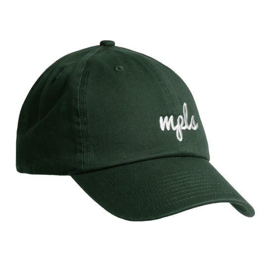 MPLS (Minneapolis) Script Hat- Dark Green