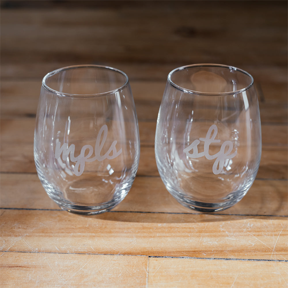 MPLS Script Wine Glass